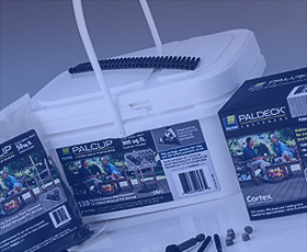 Palclip and Paldeck Fastener system packaging. click to see more package design samples